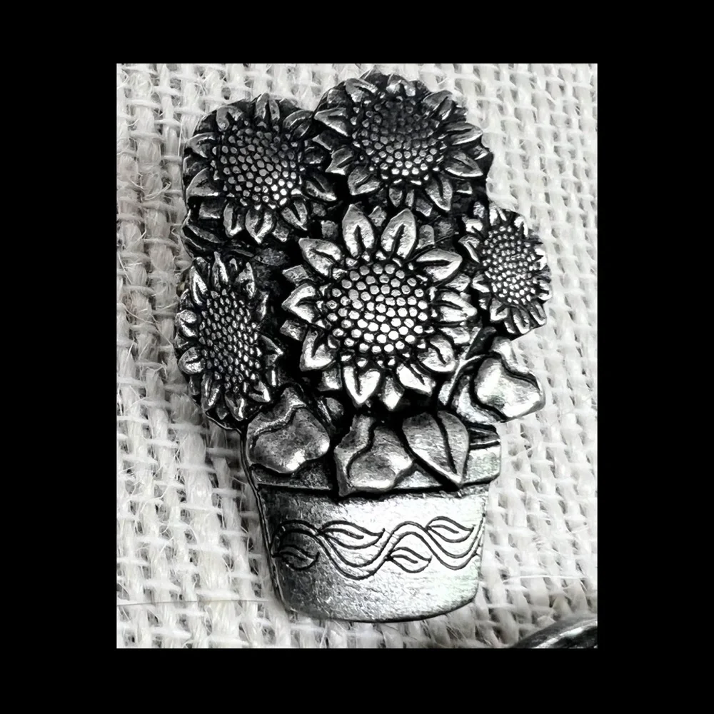 Limited Edition Birds & Blooms Pewter Brooch/Pins - Picture 3 of 6